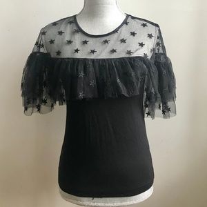 JCREW Mesh Star Knit Top Sz XS
